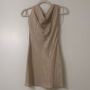 Zara Beige Backless Dress